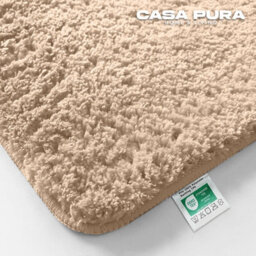 Floordirekt Sky Microfibre Bath Mat Soft 30mm Pile Non Slip Washable Bathroom Rug Beige 95 X 95 X 2 Cm - thumbnail 2