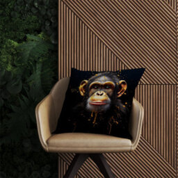 Warren Reed Designer Splashart Cheeky Chimp Face Outdoor Cushion 45Cm X 45Cm - thumbnail 2