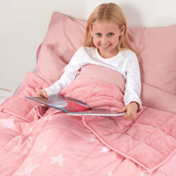 Ohs Star Teddy Fleece Weighted Blanket - Blush, 100 X 150Cm - 3Kg - thumbnail 4