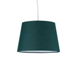 First Choice Lighting Dark Green Cotton 23Cm Tapered Cylinder Pendant Or Lamp Shade