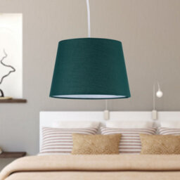 First Choice Lighting Dark Green Cotton 23Cm Tapered Cylinder Pendant Or Lamp Shade - thumbnail 5
