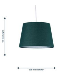 First Choice Lighting Dark Green Cotton 23Cm Tapered Cylinder Pendant Or Lamp Shade - thumbnail 6