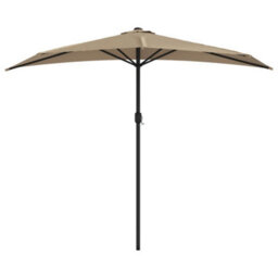 Berkfield Balcony Parasol With Aluminium Pole Taupe 270X135 Cm Half - thumbnail 3