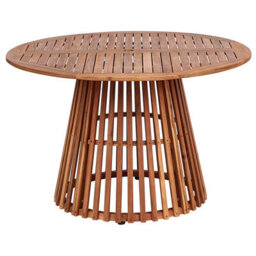 Beliani Garden Dining Table Agello 120 Cm 120 Cm Acacia Wood Brown - thumbnail 1