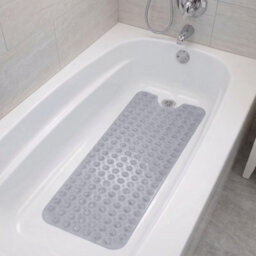 Oxford Homeware Suction Cups Gripper Shower Bath Mat Machine Washable Anti Mould And Mildew Bathroom Mat (Grey, 38X70Cm) - thumbnail 8