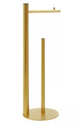 Orsina Free Standing Toilet Roll Holder, Warm Metallic Toilet Tissue Holder, Luxe Chrome Finish Toilet Paper Stand - thumbnail 1