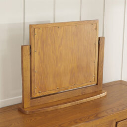 The Furniture Market Rustic Oak Vanity Mirror Adjustable Hinged Dressing Table Mirror Solid Oak Frame With Satin Finish Durable Timeless Country Style - thumbnail 4