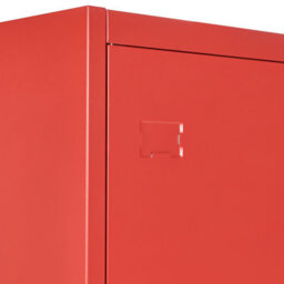 Beliani Red Steel Home Office Storage Cabinet, 2 Doors, 5 Shelves, W90 X D40 X H184Cm - thumbnail 8