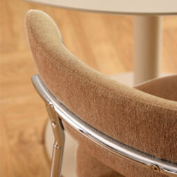 Furniture To Go Lyric Dining Chair In Terracotta Fabric & Chrome Base (Set Of 2) - thumbnail 9