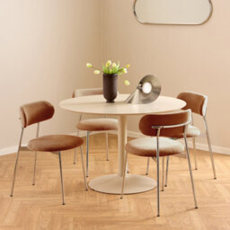 Furniture To Go Lyric Dining Chair In Terracotta Fabric & Chrome Base (Set Of 2) - thumbnail 7