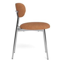 Furniture To Go Lyric Dining Chair In Terracotta Fabric & Chrome Base (Set Of 2) - thumbnail 4