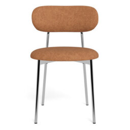 Furniture To Go Lyric Dining Chair In Terracotta Fabric & Chrome Base (Set Of 2) - thumbnail 3