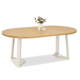 Arian Extendable Dining Table 100 Do180X100 Cm Modern Design With Wooden Legs Stone Oak Cream - thumbnail 2