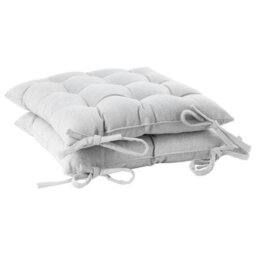 Harbour Housewares Square Garden Chair Seat Cushions - Grey - Pack Of 2 - thumbnail 1