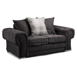 Furnishings For Less UK Milan Fabric 3 Piece Sofa Suite Black Scatter Back Chesterfield Style - thumbnail 3