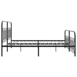 Berkfield Metal Bed Frame Without Mattress With Footboard Black 200X200Cm - thumbnail 5