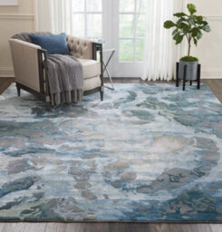 Grey Slate Wool Handmade Luxurious Abstract Optical/ (3D) Modern Rug For Living Room And Bedroom-236Cm X 297Cm - thumbnail 4