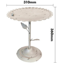 White Miniature Bird Bath Or Seed Feeder - Metal Outdoor Garden Flower Design Water Bowl Or Feeding Station - H36 X 31Cm Diameter - thumbnail 2