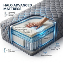 18Cm Memory Foam Mattress Medium Comfort Orthopaedic Mattress With Breathable Fabric And Hypoallergenic Materials - thumbnail 6