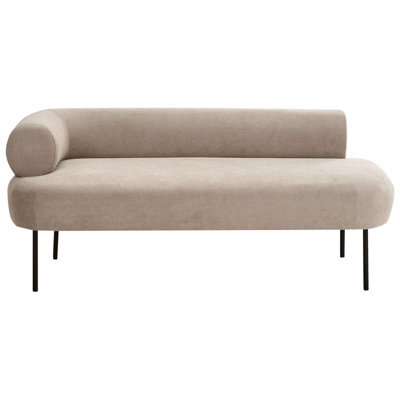 Beliani Left-Hand Chaise Longue Mirmande Fabric Taupe - image 1