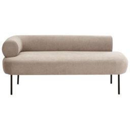 Beliani Left-Hand Chaise Longue Mirmande Fabric Taupe - thumbnail 1