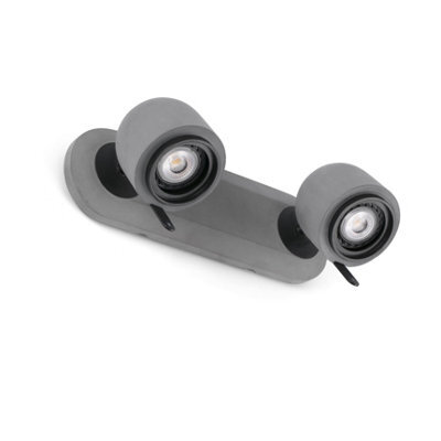 Luminosa Lighting Luminosa Stone 2 Light Indoor Adjustable Wall Spotlight Grey, Gu10 - image 1