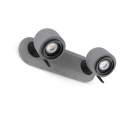 Luminosa Lighting Luminosa Stone 2 Light Indoor Adjustable Wall Spotlight Grey, Gu10