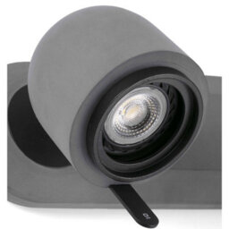Luminosa Lighting Luminosa Stone 2 Light Indoor Adjustable Wall Spotlight Grey, Gu10 - thumbnail 2