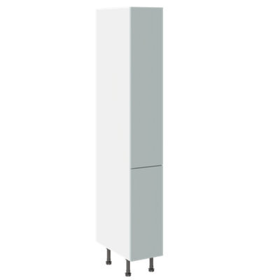 Kitchen Kit Larder Tall Unit 300mm W/ Slab Cabinet Door - Supermatt Aquamarine