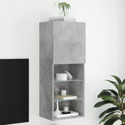 Walplus Tv Cabinet With Led Lights Concrete Grey 40.5X30X102 Cm - image 1