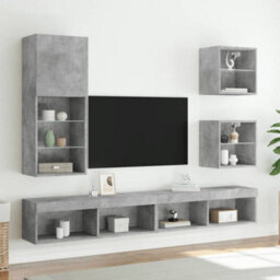 Walplus Tv Cabinet With Led Lights Concrete Grey 40.5X30X102 Cm - thumbnail 3