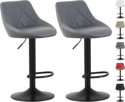 MCC Direct Set Of 2 Height Adjustable Kitchen Bar Stool Breakfast Chairs With Footrest Grey - Stanley - thumbnail 1