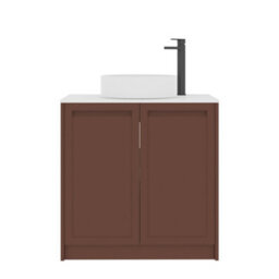 Royal Bathrooms Royal Bathroom Elmore 800mm Terracotta Clay Freestanding Bathroom Vanity Unit 2 Door Plain White Worktop With Art Basin - thumbnail 7