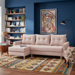 Bodo Modern Scandi Sofa Comfortable Fabric Upholstered Settee Minimalist 3 Seater Couch For Living Room Light Pink - thumbnail 2