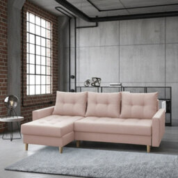 Bodo Modern Scandi Sofa Comfortable Fabric Upholstered Settee Minimalist 3 Seater Couch For Living Room Light Pink - thumbnail 1
