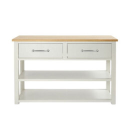 Homestylestore Antique White And Oak 1215mm Bathroom Cloakroom Vanity Unit And Chrome T Bar Handles - thumbnail 1