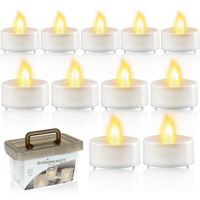 Geezy 24Pcs Led Tea Lights Battery Operated Candles Warm White Flameless Flickering - image 1