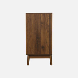 Sweeek - 3-Drawer Chest With Grooved Wooden Detail Linear Dark Wood Colour 80X40X80 Cm - thumbnail 3