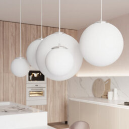 Sollux Lighting Ugo Glass & Steel White 1 Light Classic Pendant Ceiling Light - thumbnail 8