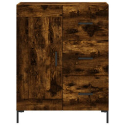 Berkfield Elegant Highboard Smoked Oak 69.5X34X180 Cm Engineered Wood - thumbnail 8