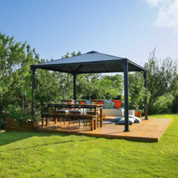 Xample Palram Canopia Palermo 3.6X3.6M Aluminium & Polycarbonate Gazebo With Heat Block Roof, Uv Protection & Built-In Gutters - thumbnail 8