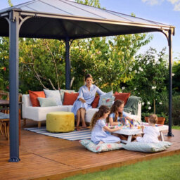 Xample Palram Canopia Palermo 3.6X3.6M Aluminium & Polycarbonate Gazebo With Heat Block Roof, Uv Protection & Built-In Gutters - thumbnail 6