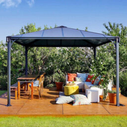 Xample Palram Canopia Palermo 3.6X3.6M Aluminium & Polycarbonate Gazebo With Heat Block Roof, Uv Protection & Built-In Gutters - thumbnail 7