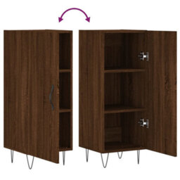Berkfield Classic Sideboard Brown Oak 34.5X34X90 Cm Engineered Wood - thumbnail 9