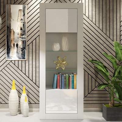 Creative Furniture Illume Display Cabinet 170Cm - White With Gloss Doors - image 1