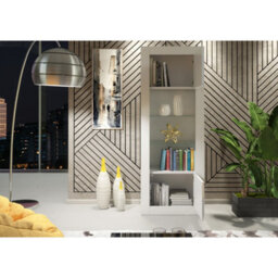 Creative Furniture Illume Display Cabinet 170Cm - White With Gloss Doors - thumbnail 3