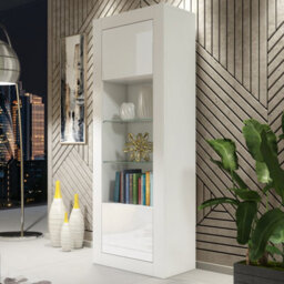 Creative Furniture Illume Display Cabinet 170Cm - White With Gloss Doors - thumbnail 5