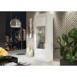 Creative Furniture Illume Display Cabinet 170Cm - White With Gloss Doors - thumbnail 6