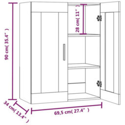 Vidaxl Hanging Wall Cabinet White 69.5X34X90 Cm - thumbnail 3