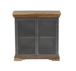 Wyld Haus Albatross Small Mango Wood And Metal Sideboard, 2 Doors, Sandblasted White Stain - thumbnail 2